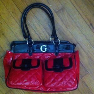 Guess Red leather Tote
