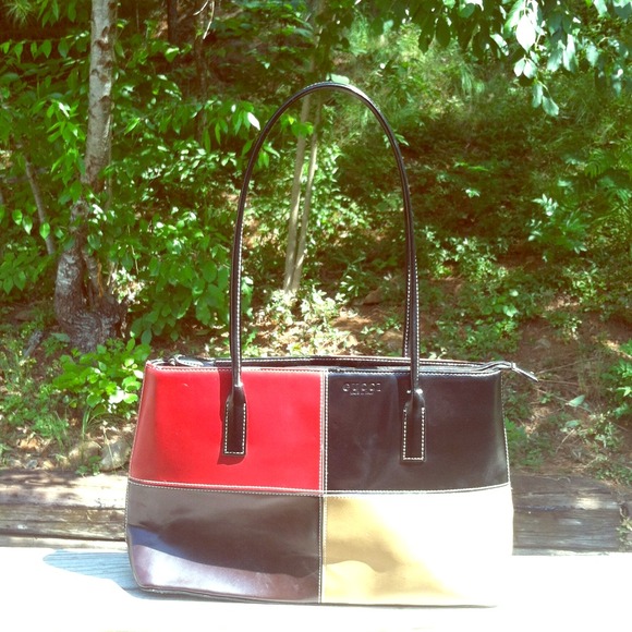 Color block tote bag