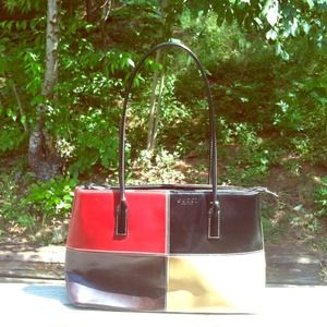 Color block tote bag