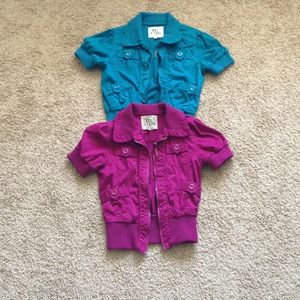 🎀 2 Bundle Fusia and torqoise cover Tops
