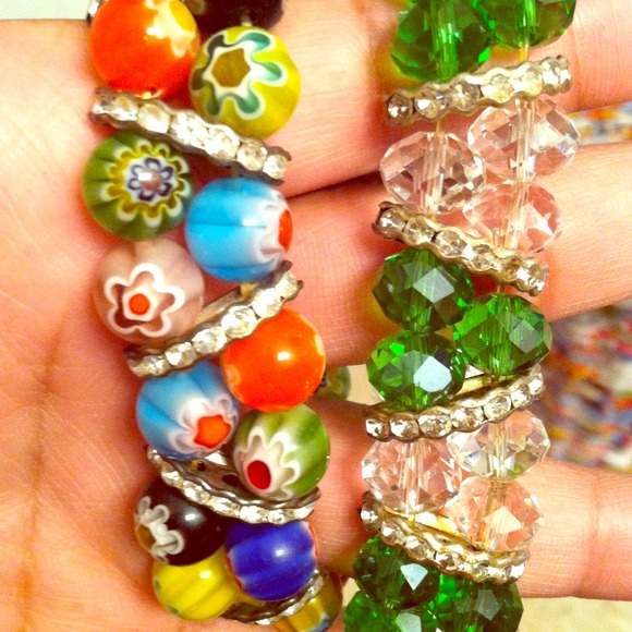 Colorful and sparkly bracelets, 2 for 1