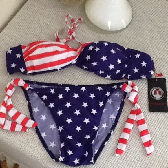 BUNDLE American Flag Scarf &Stars&Stripes bikini