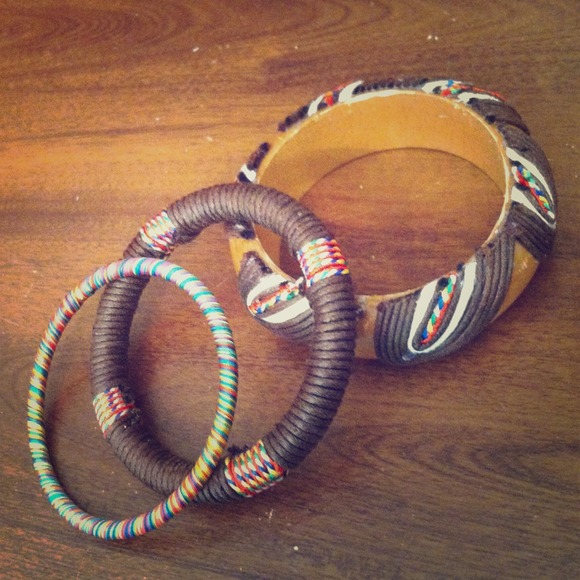 Huge bohemian wooden bracelet set