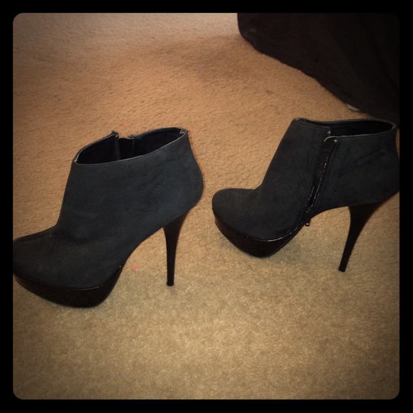 Black suede booties