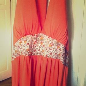 orange halter top