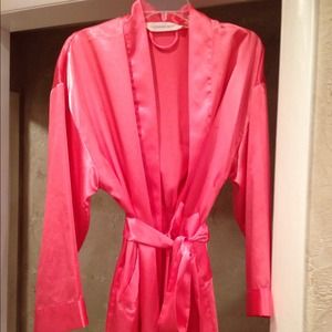 Victoria Secret Coral Silk Robe