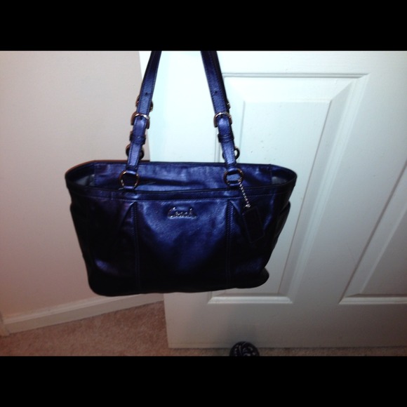 Metallic Blue Authentic Leather Coach Purse! - Picture 1 of 4