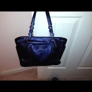 Metallic Blue Authentic Leather Coach Purse!