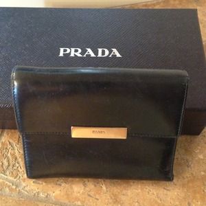 Authentic Prada black wallet with coin purse