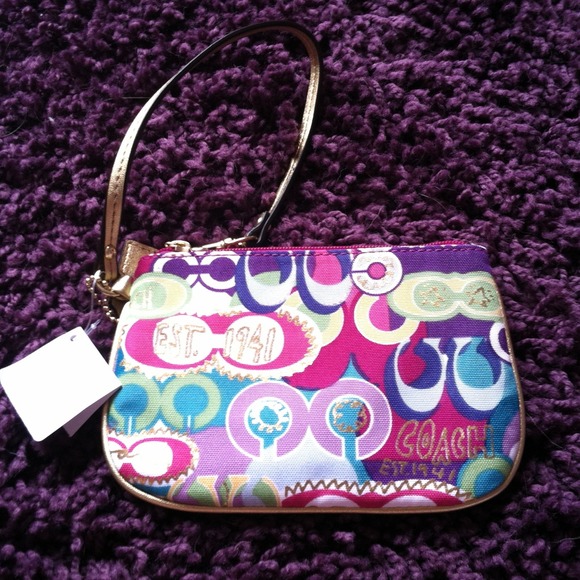 Coach multicolor brand new wristlet!!