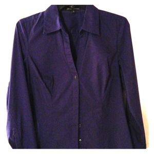 Express fitted purple button up shirt