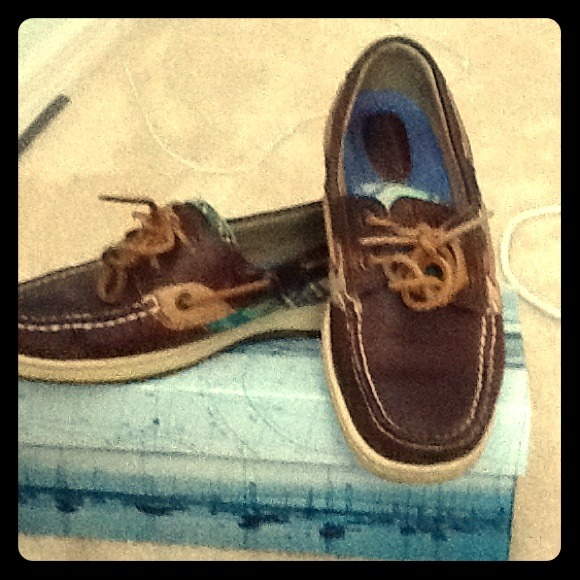 Reduced Plaid and Brown Sperry Topsiders
