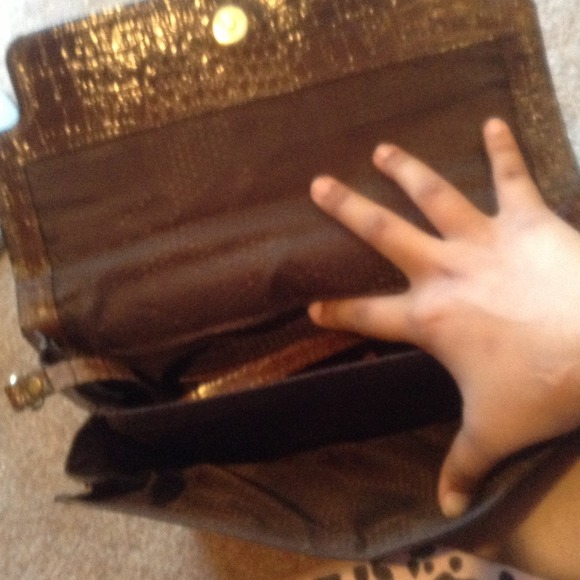 Brown leather snake skin briefcase handbag - Picture 2 of 3