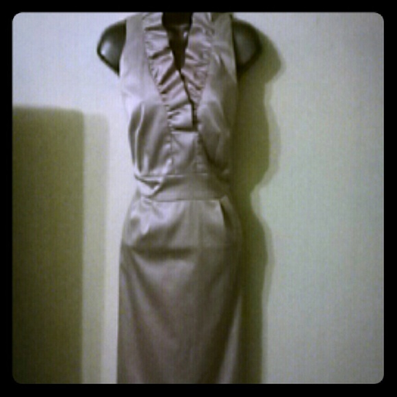 SOLD:::Final mark down!! Champaign silky dress - Picture 1 of 3