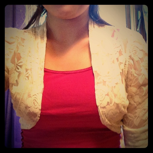 Small White lace cover up