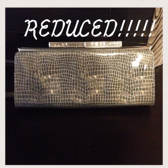 Banana Republic, snake skin leather clutch.