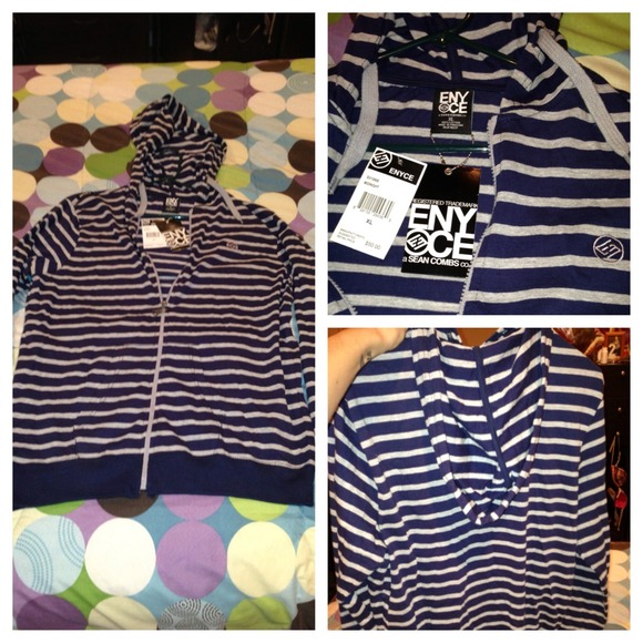 NWT Men's ENYCE zip up jacket navy blue & gray - Picture 1 of 3