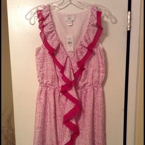 *SOLD* Loft white and fuchsia dress, SP