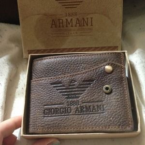 Authentic leather men's Armani wallet