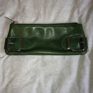 Green leather Banana Republic Clutch