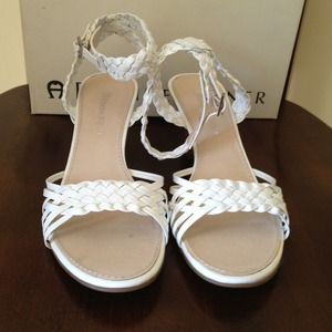 **REDUCED ***Etienne Aigner White Wedge Sandals