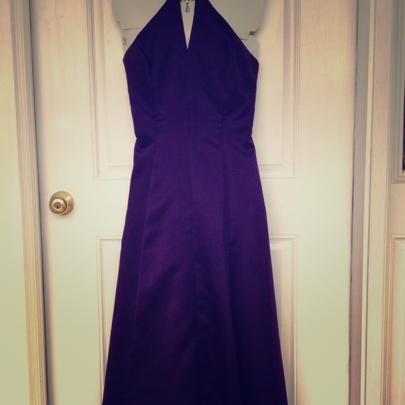 Purple Satin Bridesmaid Dress