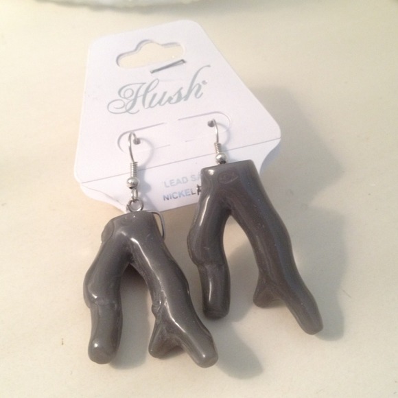 NWT Grey Coral Earrings - Picture 1 of 2