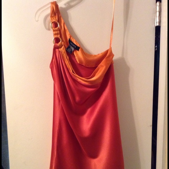 Arden B  silk one shoulder top