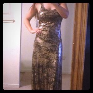 Metallic Maxi Dress