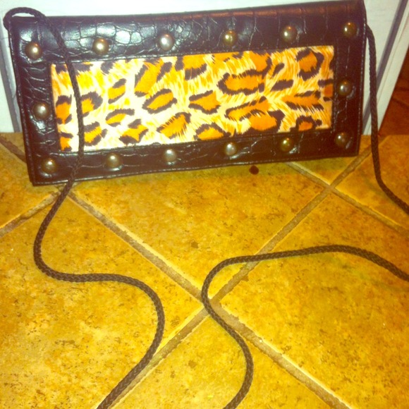 Vintage Leopard Print Clutch/ Purse