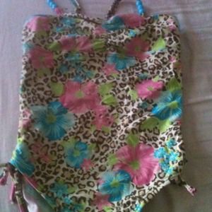 Girls animal print bathing suit