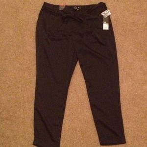 Black Silky Crop/Ankle Dress pants