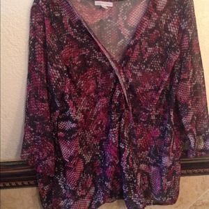 Maroon and black sheer