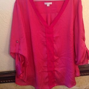 Pink satin shirt with hold buttons