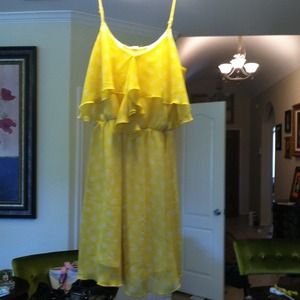 ⛔SOLD⛔Yellow Pocka Dot Dress