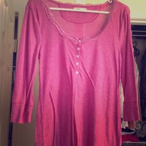 Pink button top