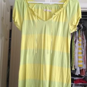 Green and yellow striped top