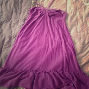 Purple halter top beach dress