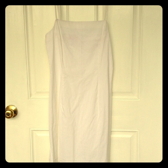 Summer, white denim dress