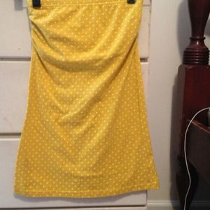 Yellow polka dot tube top