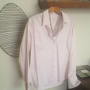 J. Crew Pale pink button down shirt, 3% spandex L