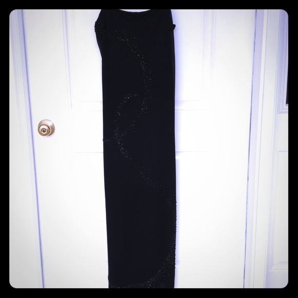 Black, full length evening dress