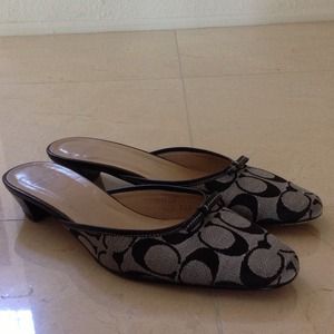 Coach Monogram mule 11/2 inch heels.