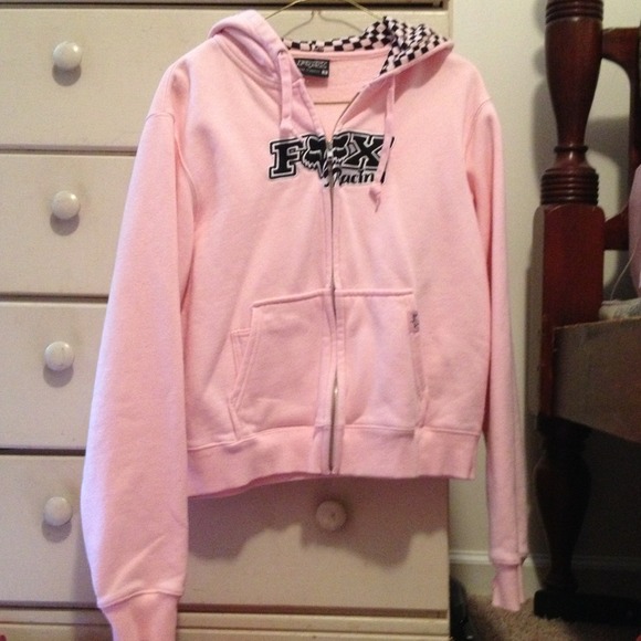 Fox pink zip up hoodie
