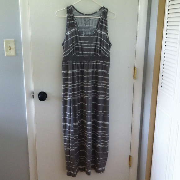 Gray and white Maxi dress