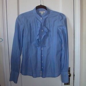 Chambray top with ruffles