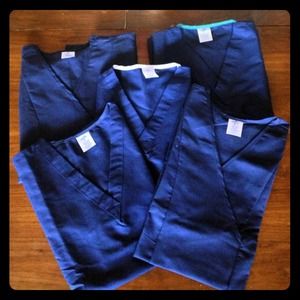 All 5 for $12! New navy blue medical scrub tops