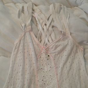 Adorable White Free People racer-back top