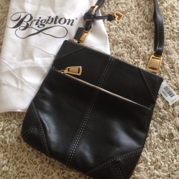 Brighton nwt! Black cross body  great stitch work