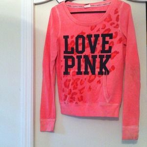 Pink cheetah "LOVE PINK" VS sweater x-small